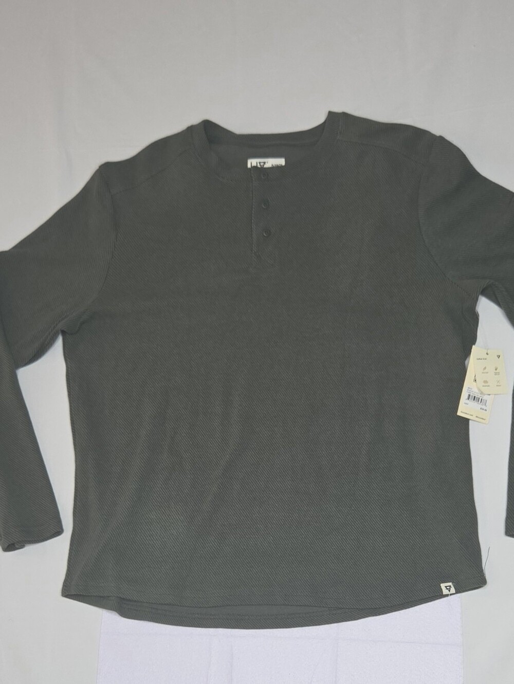 NWT LIV Outdoor Men's Lichen Stretch Waffle Henley Olive Green Size XL